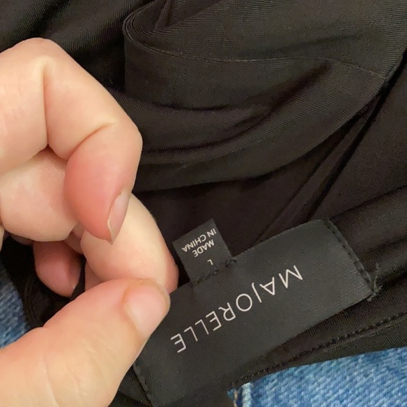 Majorelle / Gianna stretchy wide leg halter tie back Black jumpsuit L - Picture 6 of 6